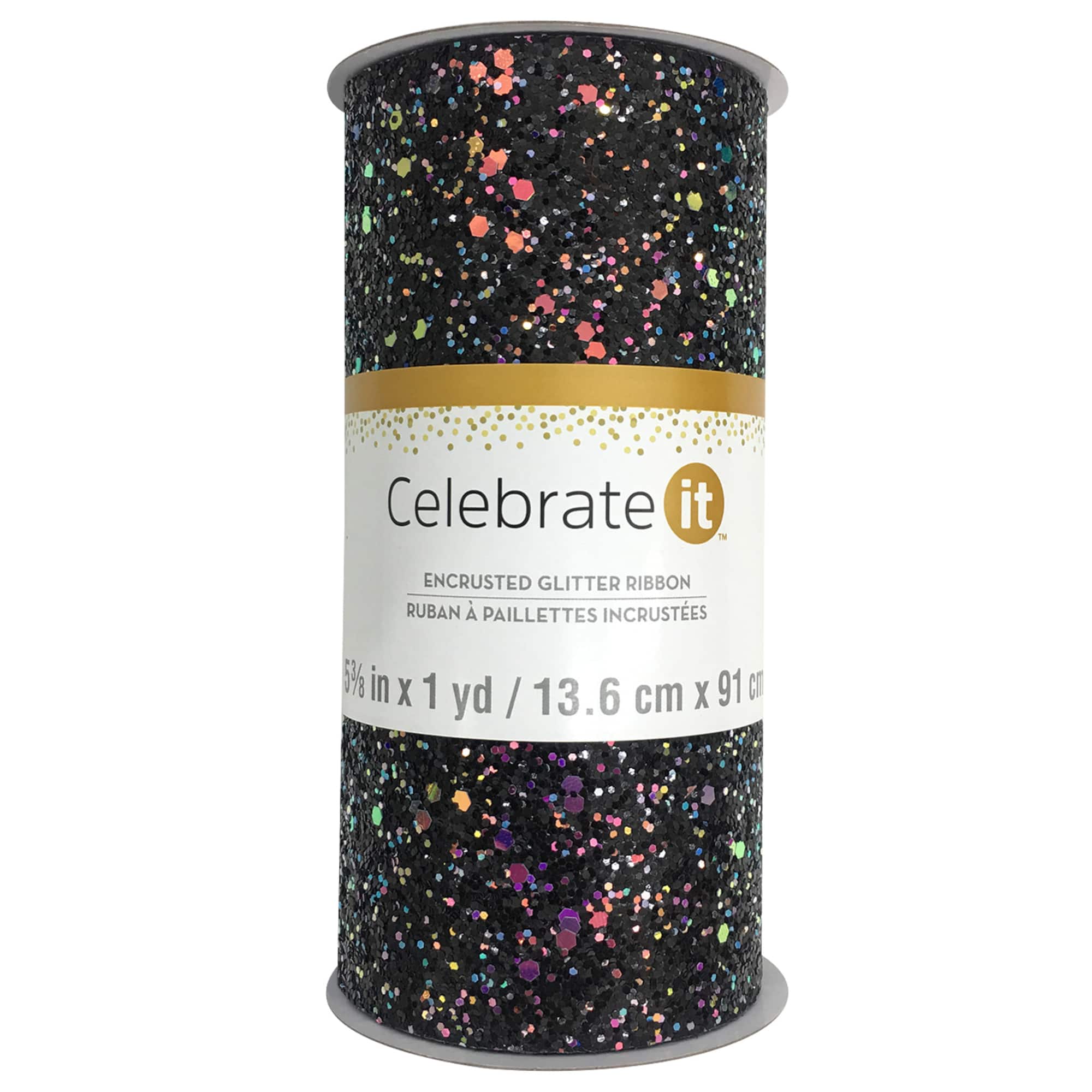 5.375" x 1yd. Encrusted Glitter Ribbon by Celebrate It